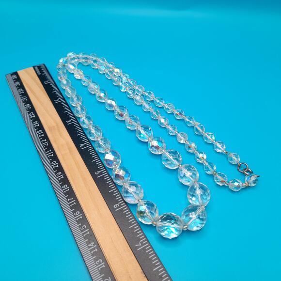 Vintage Fire Polished Graduated Bead Glass Necklace, 30 Inches - Picture 7 of 12